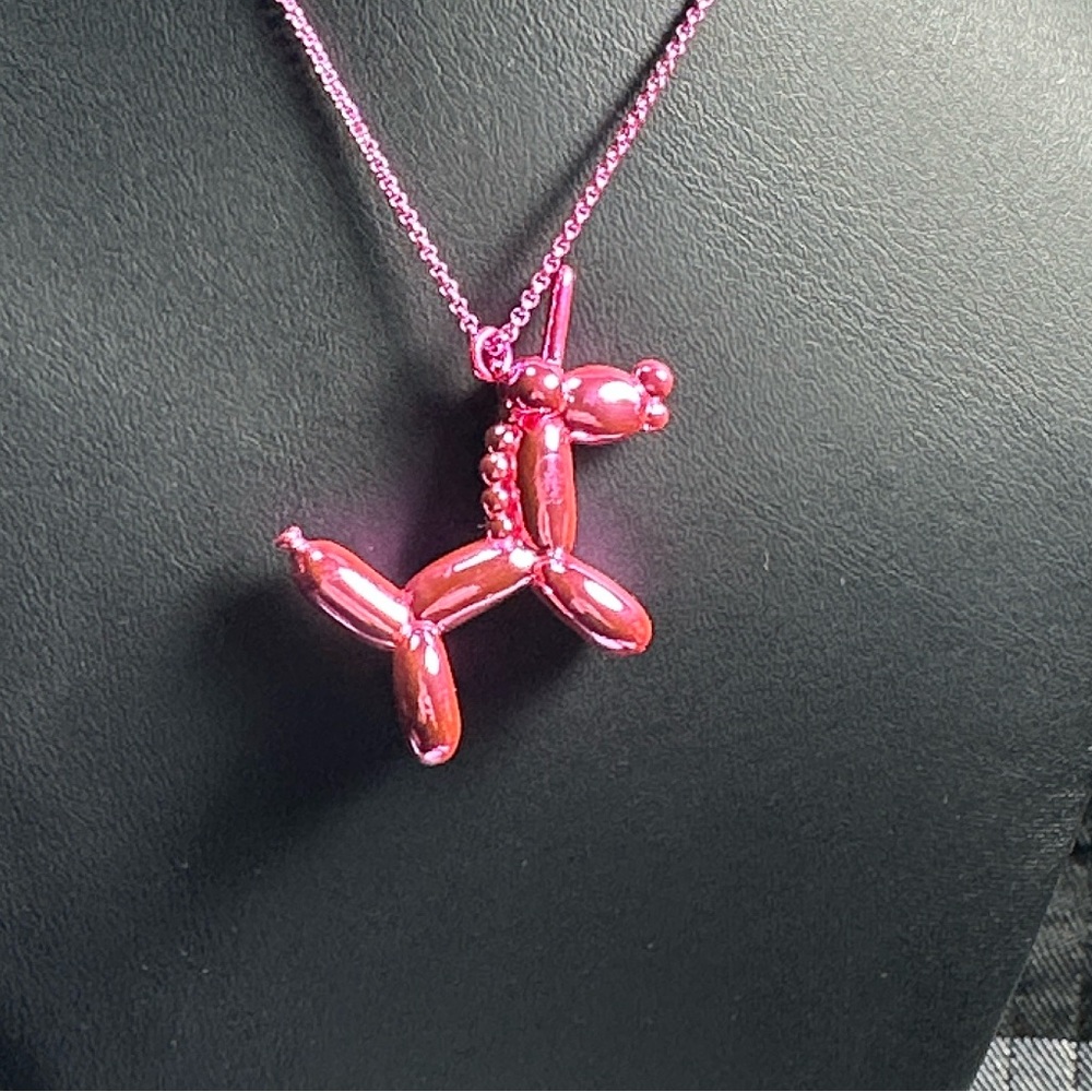 Kate Spade Necklace Whimsies Balloon animal unicorn hot pink metallic rare